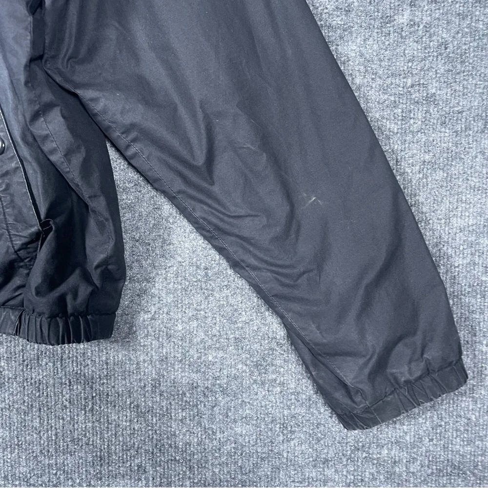 Vintage‎ Polo Mens Large Black Blue Color Block Wool Collar Fleece Lined Jacket